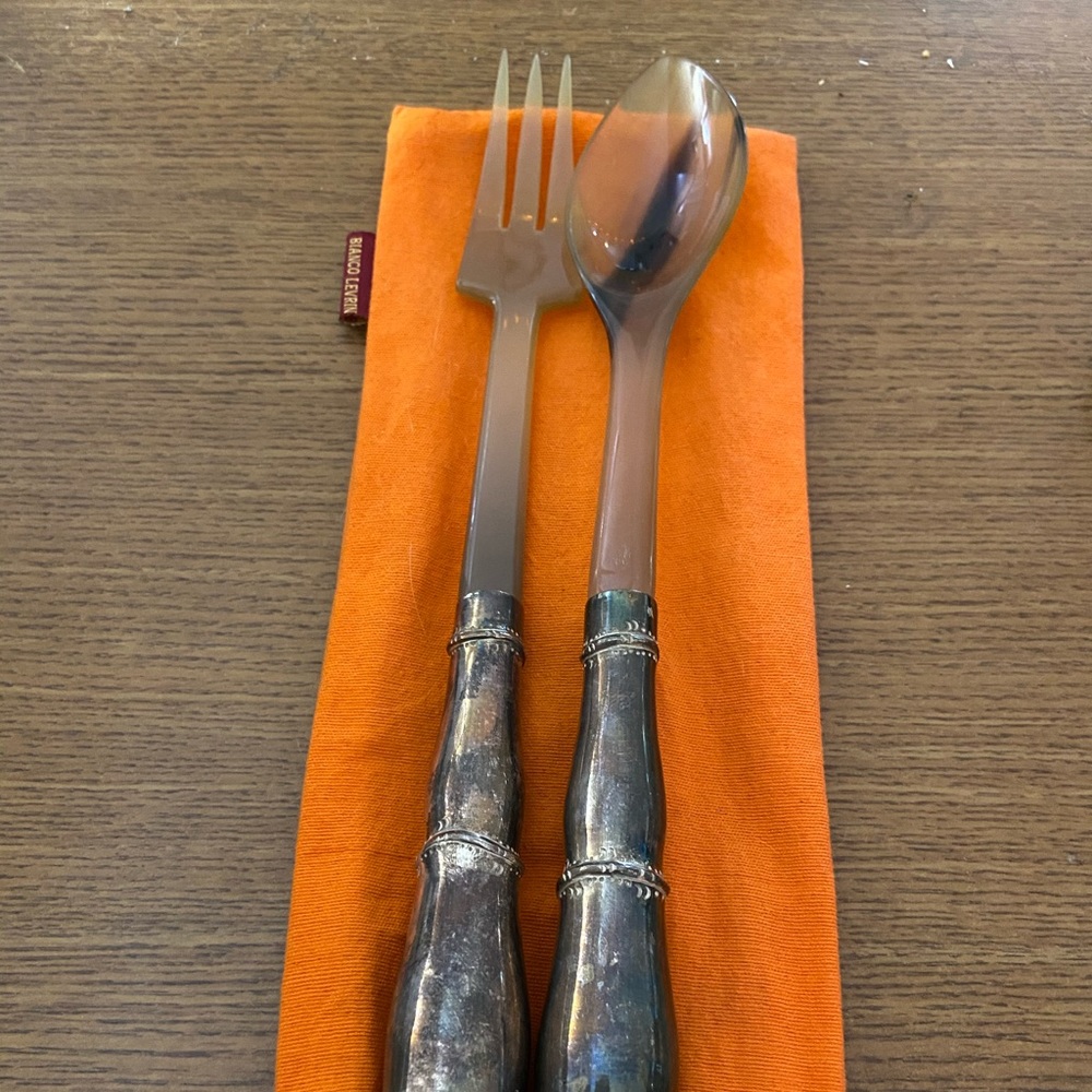 Vintage Bakelite serving spoon and fork